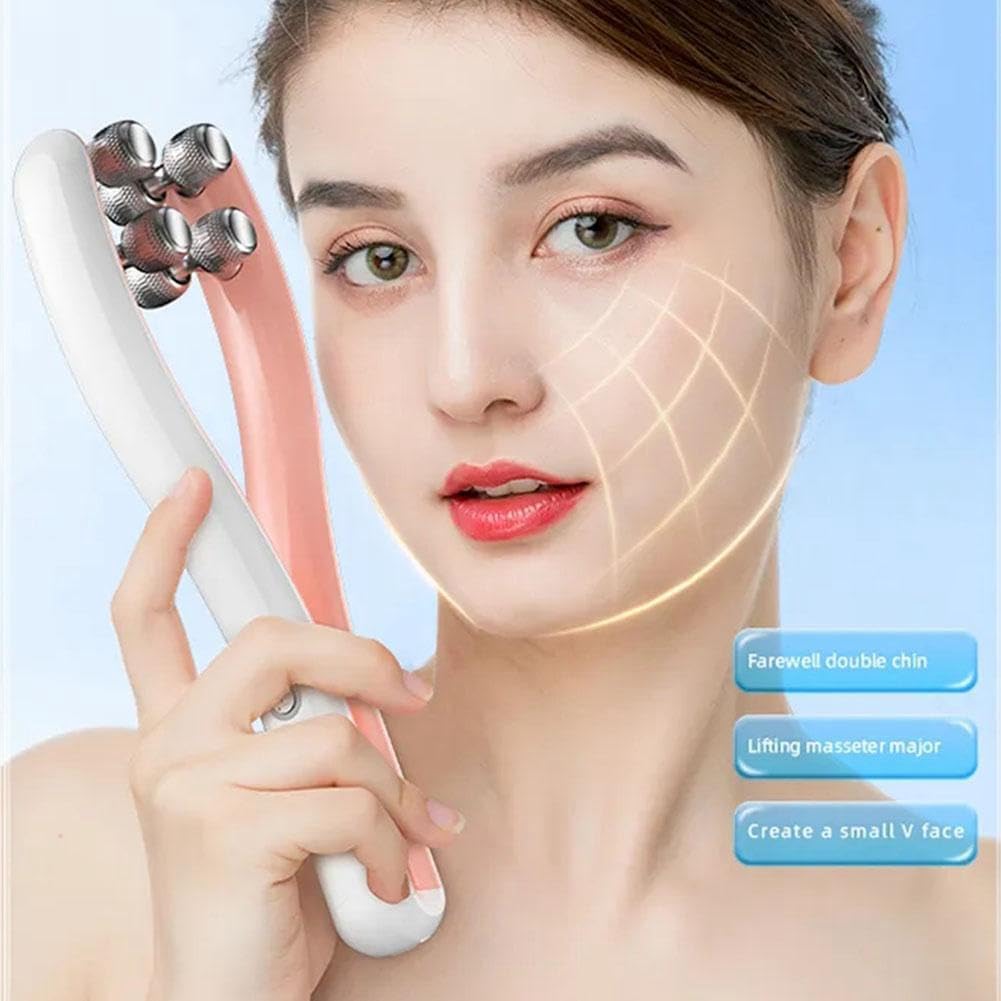 domoi Face Massager Roller Y Shape Face Lifting Device Double Chin Remover Face Care Skin Care Tools (Pink) Easy Install Easy to Use