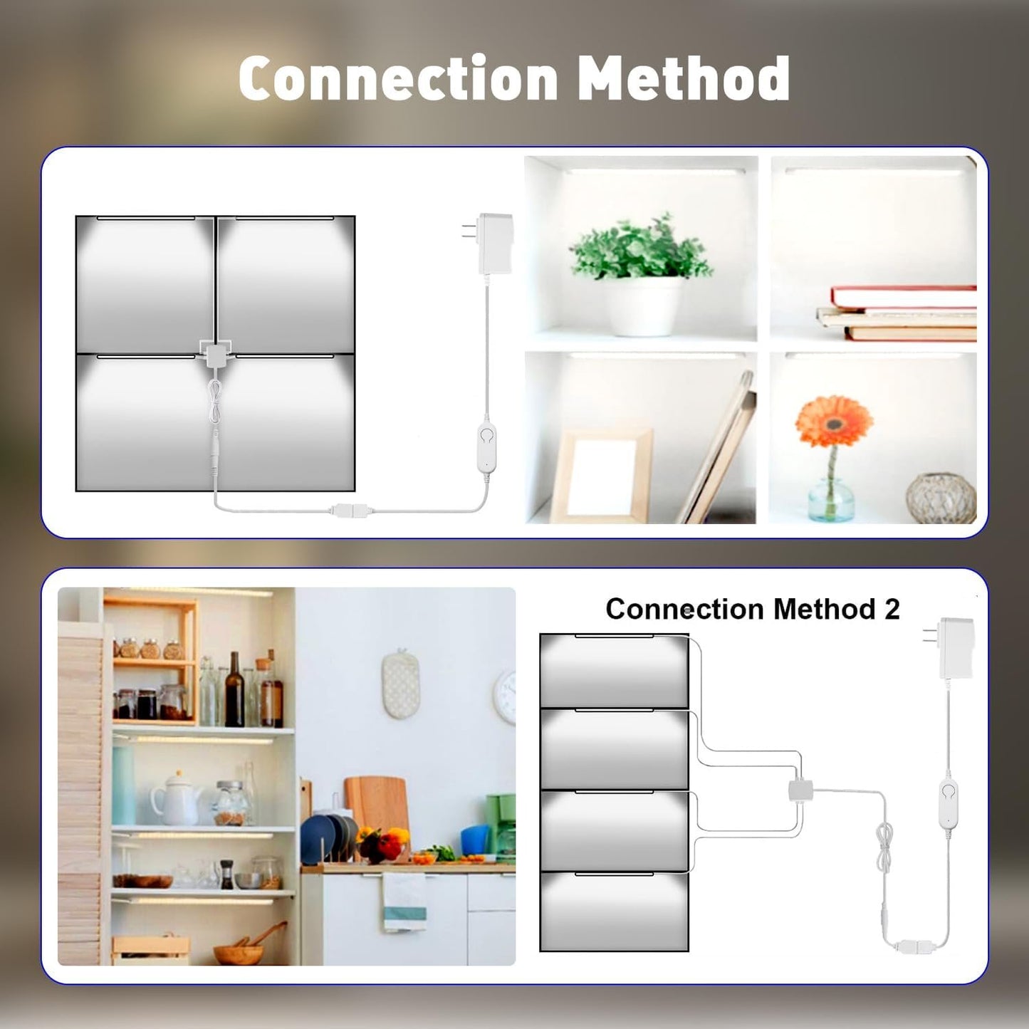 Cefrank Smart Under Cabinet Lighting | Alexa & Google Assistant Compatible | Dimmable 2700-6000K Color Temp Adjustable | Energy-Efficient V-Shape 4pcs 30cm LED Light Bars
