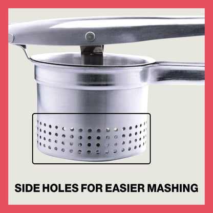 Beast Canteen Potato Ricer - 18/8 Stainless Steel, Silver, Professional Kitchen Tool, Press, Large Masher