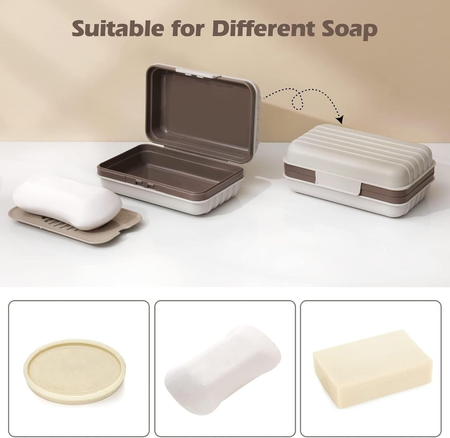Leakproof Travel Soap Dish with Lid,Travel Soap Containers,Portable Travel Soap Case, Draining Soap Bar Holder for Traveling Camping Outdoor Gym Bathroom Home Tools