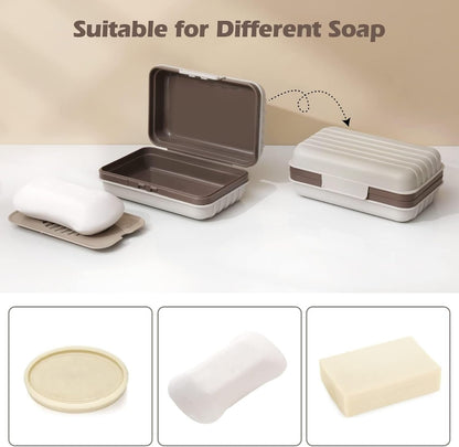Leakproof Travel Soap Dish with Lid,Travel Soap Containers,Portable Travel Soap Case, Draining Soap Bar Holder for Traveling Camping Outdoor Gym Bathroom Home Tools