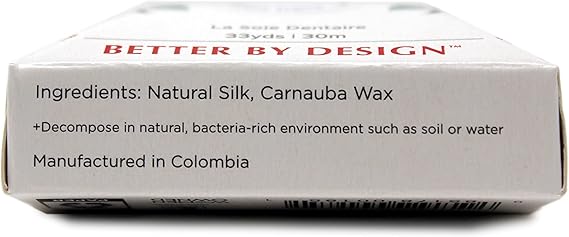 RADIUS Dental Floss, Natural Floss, Unscented Silk, 33 Yards, Compostable & Non-Toxic Oral Care Designed to Help Fight Plaque, Pack of 6