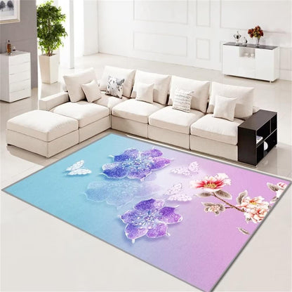 RUGMRZ Tappeto Palestrina Bambini 50x70cm Tappeto camera da letto blu viola Accessori per camera da ragazza Design moderno antiscivolo Tappeti Per Salotto