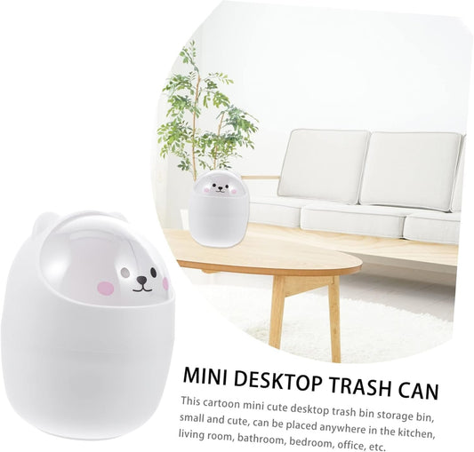 Zerodeko 2 Pcs Small Trash Can Desktop Waste Bucket Animal Shape Bin Organizing Bin Boys and Girls-Friendly Eco Material