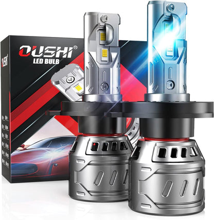 OUSHI H4 LED Bulbs, HB2 Hi/Lo LED Headlight Bulb H4 14000LM 70W 6000K Xenon White, Waterproof for Car Headlight Bulb Replacement (2 Pieces)