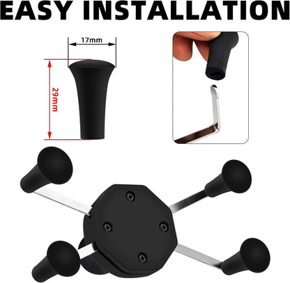 iSaddle Rubber Cap for X-Grip Mount Holder Compatible With RAM Bicycle Motorcycle Phone Holder Stand - Non-Slip Bracket Replacement (4PCS Black)