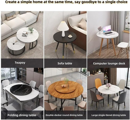 MUGVFVCSQ Wooden Round Dining Table Top 20" 24" 32" 36" Solid Wood Table Top, Round Tabletop Protector，Smooth Surface Circle Wooden Table Top(Light Walnut,60cm/24in)