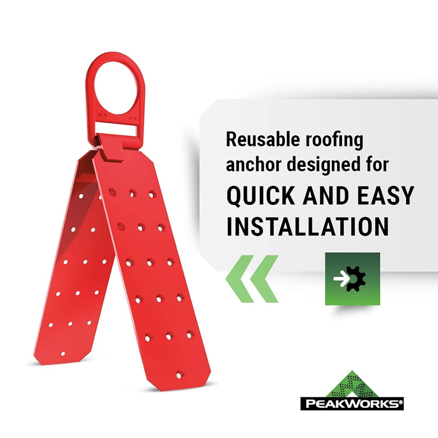 Peakworks Temporary Roof Anchor Bracket - Stainless Steel Safety Roof Top Anchor Bracket for Roofing Work - Industrial, Construction, Roofing Fall Protection - ANSI & OSHA Compliant