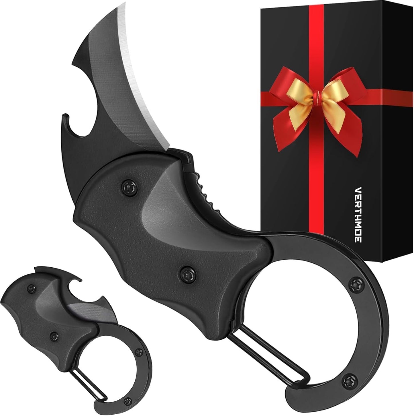 Small Multitool with Safety Lock, Bottle Opener Gear, Everyday Carry Pendants for Outdoor, Men EDC Box Cutter Outdoor Camping Hiking Tools