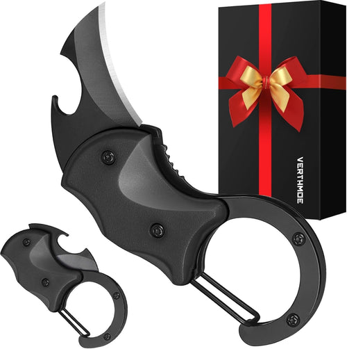 Small Multitool with Safety Lock, Bottle Opener Gear, Everyday Carry Pendants for Outdoor, Men EDC Box Cutter Outdoor Camping Hiking Tools