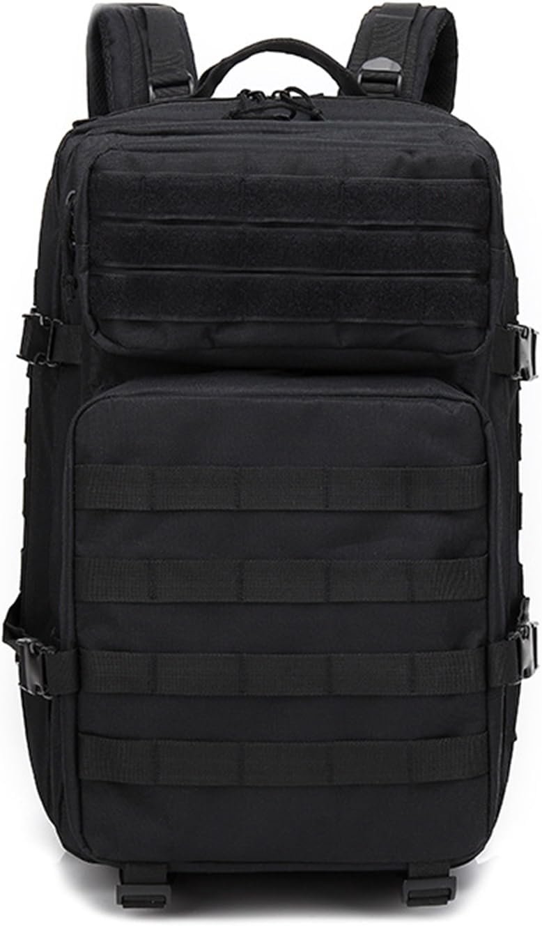 Lizbin Military Tactical Backpack, Military Backpack 45L Tactical Rucksack, Travel Backpack, Large Capacity Survival Backpack Assault Pack for Outdoor Sports Hiking Camping Mountaineering (Black)