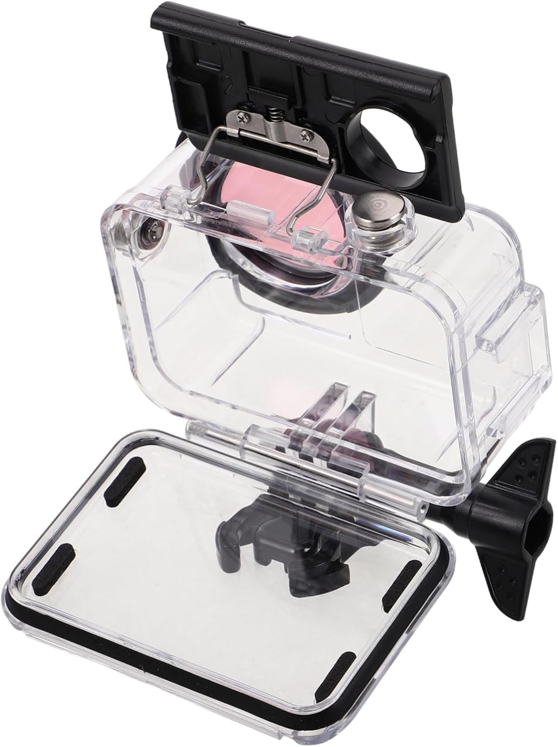 KALLORY Camera Protective Shell with Dual Cold Shoe Mounts Underwater Housing Case for Digital