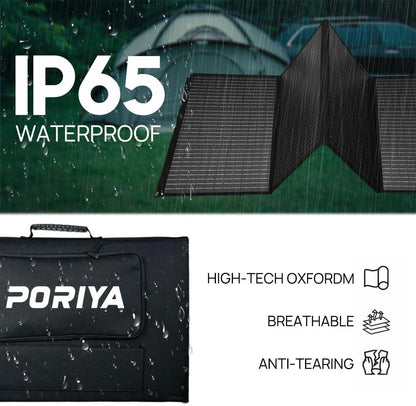 300W Portable Solar Panel 18V, Foldable USB Solar Panel Charger, IP65 Waterproof, USB Output, Portable Solar Charger Monocrystalline Compatible with Smartphone Tablets for Outdoor Activities