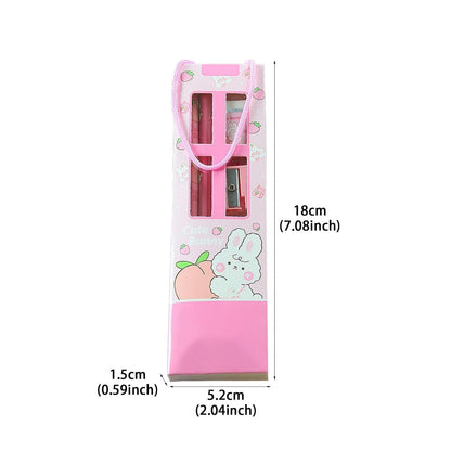 Krujecnt Stationery Writing Set, School-Ready 5 Cute Stationery Kit, Prize Stationery Kit With Notebooks, Signature Pens, Pencils, Erasers, Rulers for Kids