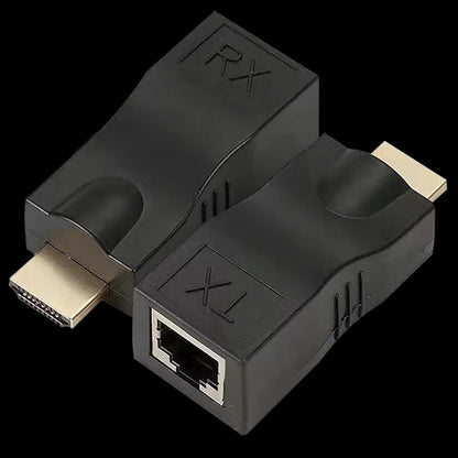 2Pack HDMI Extender, tunghey HDMI to RJ45 Network Cable Extender Converter Repeater Over Cat 5e / 6 1080p up to 30m Extender for HDTV PS4 STB 4K 2K