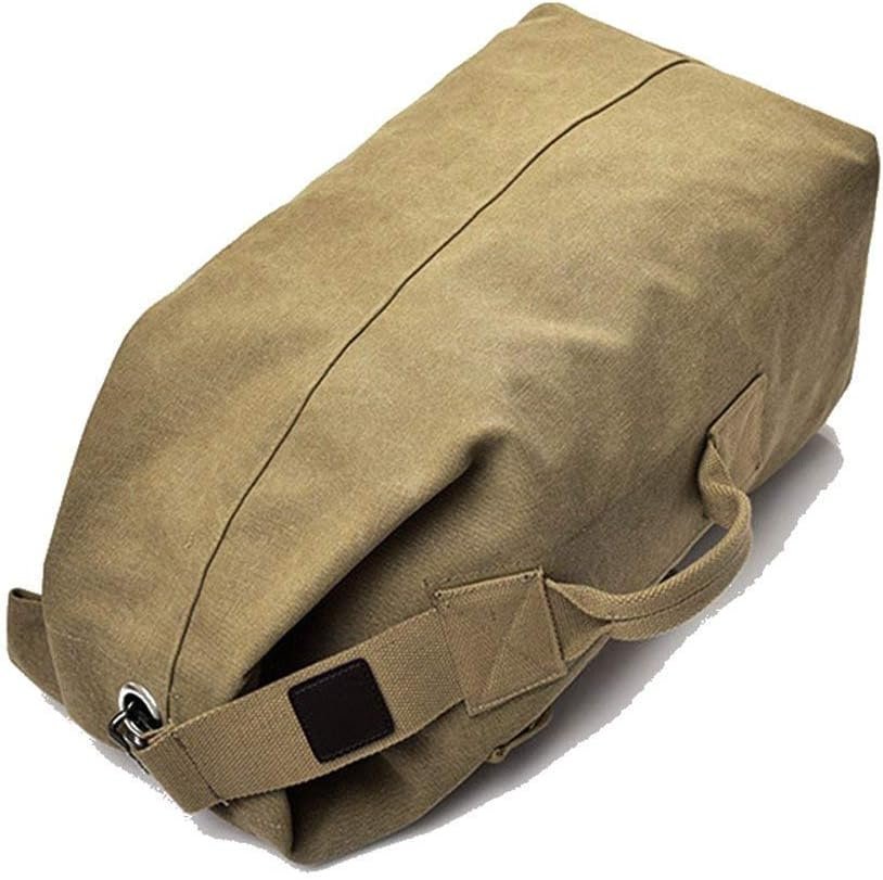 Canvas Backpack, Outdoor Large Capacity Travel Backpack, Hiking Camping Backpack, Tactical Military Bucket Bag（Black）