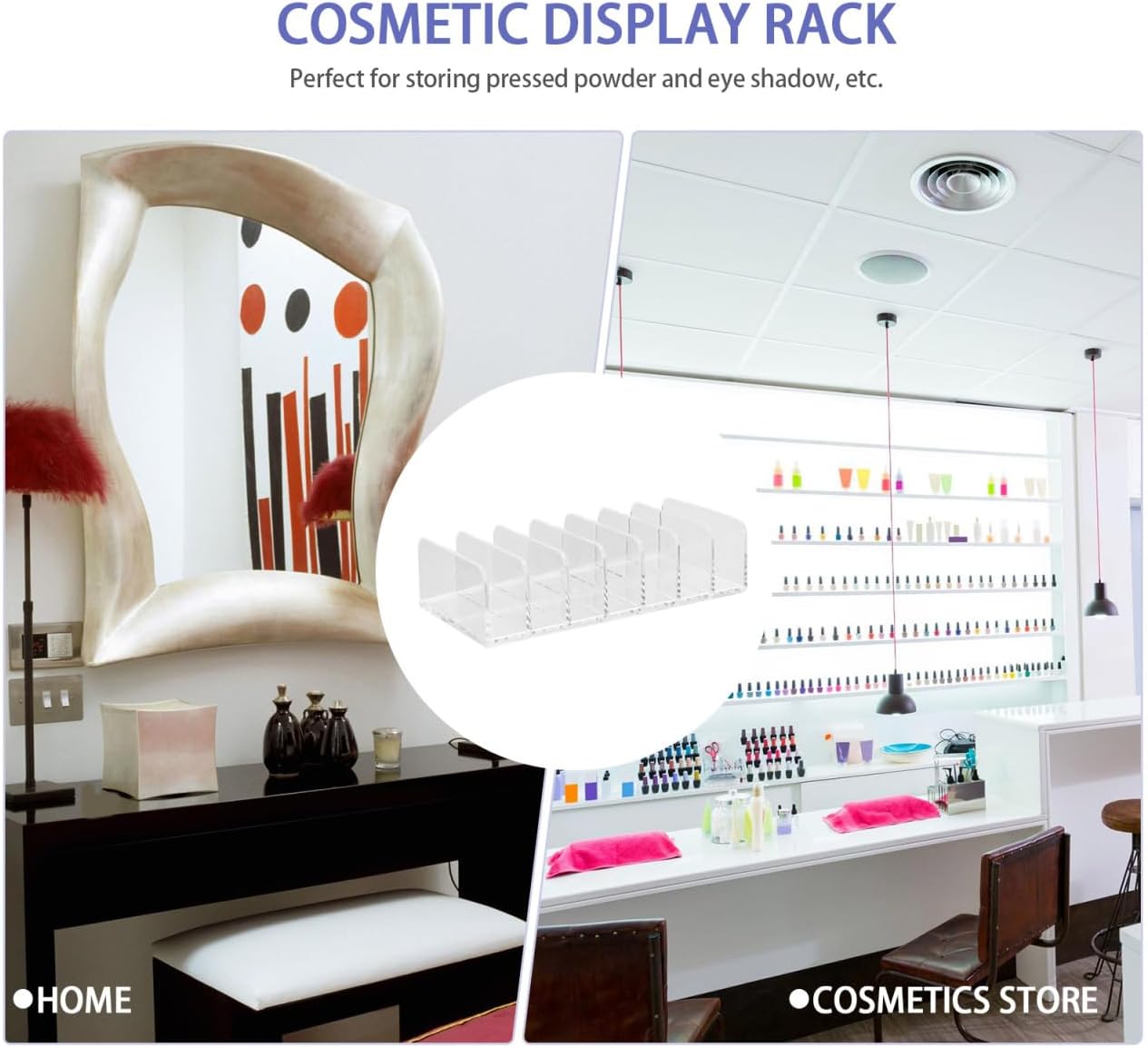 NOLITOY Acrylic Eyeshadow Palette Makeup Organizer, 7-Section Makeup Palette Organizer, Vanity Organizer Storage for Cosmetic Accessories, Eye Shadow, Sunglasses, CD Holder