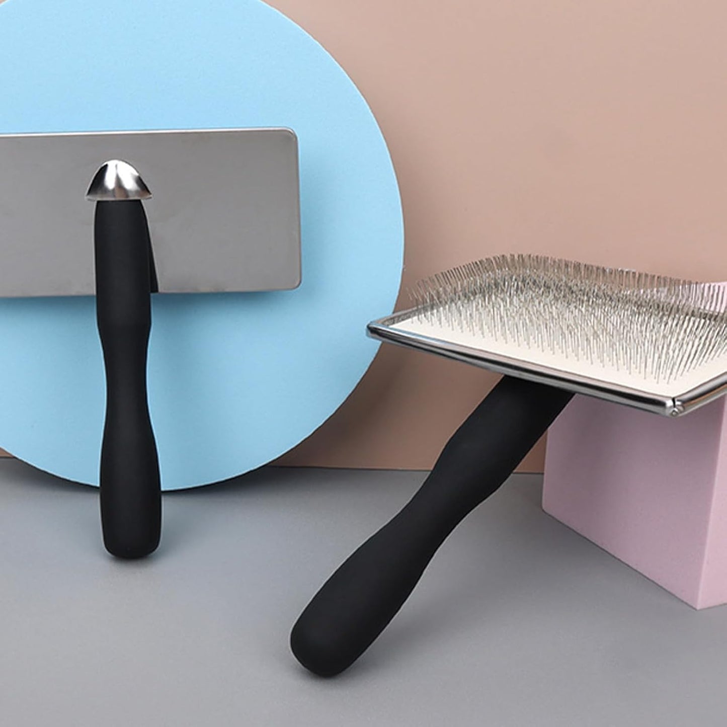 Dog Comb, Cat Shedding Tool, Grooming Brush, Bristles, Gentle Hair Remover, Black Single Pack, Excellent for Short Medium Long Coat Pets at Home or Salon Use