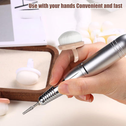 Ring Dust Brush, Finger Cleaning Brush, Soft Bristle Manicure Duster Tools, Convenient for Home Salon Indoor Travel Grooming, Easy Cleanup, Nail and Toenail Care, 1.3x1x3x1.6 in