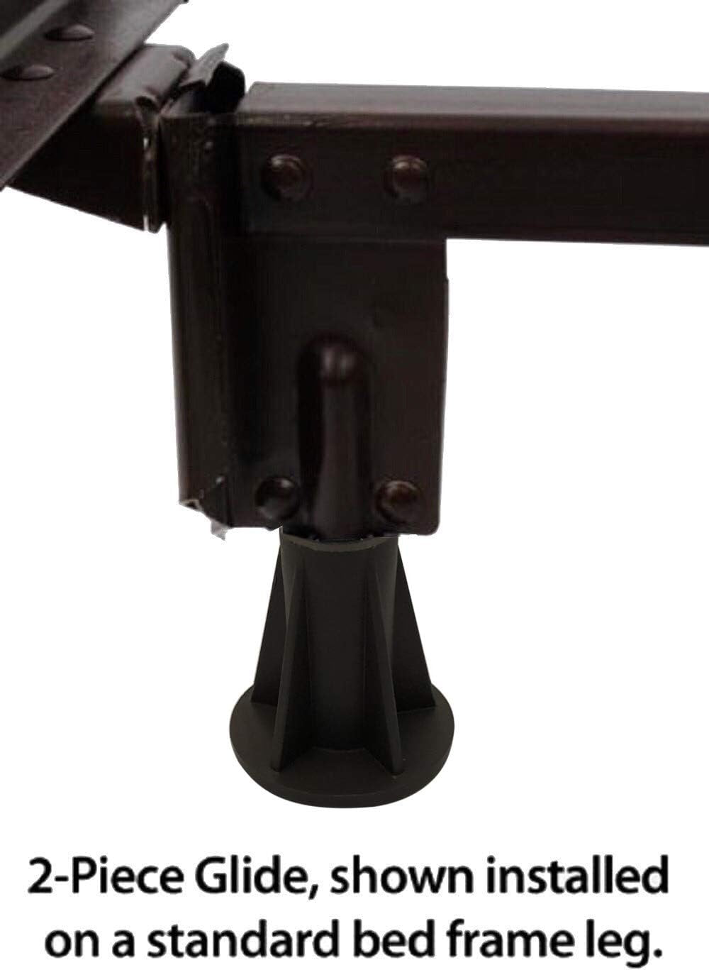 Home Paradise [New Model] Steel Stem Plastic Bed Frame Feet | Set of 6 | Sturdy Bed Frame Legs | Protect Your Floor by Changing Your Bed Wheels with These Bed Frame Glide | Dark Brown (6)
