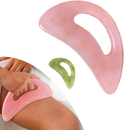 Lumilisse Body Gua Sha, Glowflow Body Gua Sha Tool for Back Neck Face Leg Massage, Muscle Scraper Tool,Gua Sha Massage Tool with Handle(Resin), Cellulite Remove (Pink)