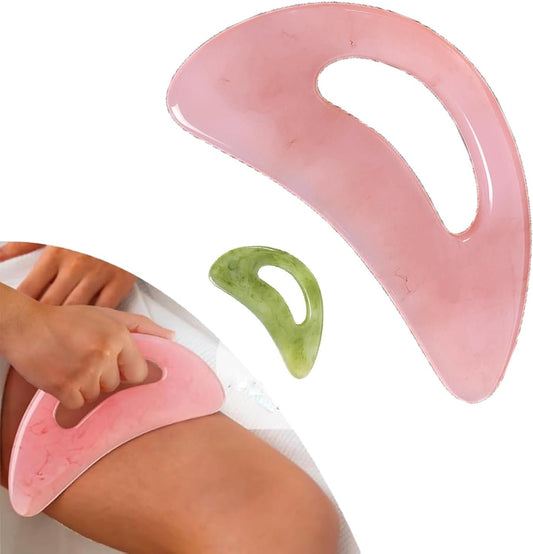 Lumilisse Body Gua Sha, Glowflow Body Gua Sha Tool for Back Neck Face Leg Massage, Muscle Scraper Tool,Gua Sha Massage Tool with Handle(Resin), Cellulite Remove (Pink)