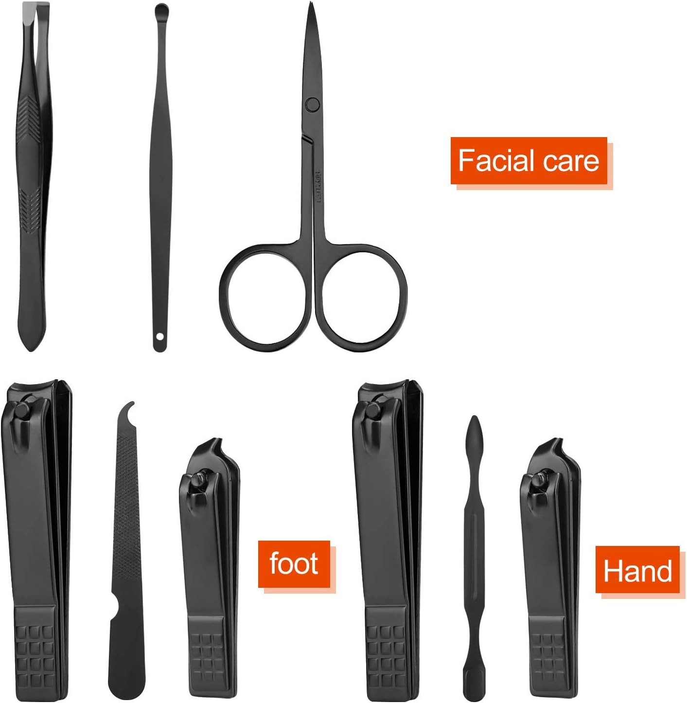 Manicure Set Men Travel Luxury Manicure 8 In 1 Stainless Steel Professional Pedicure Set Travel Grooming kit Men Husband Boyfriend Lover Parents Women Elder Patient Nail Care