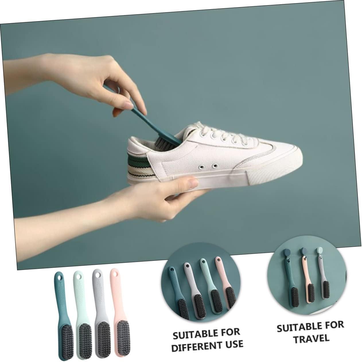 Holibanna Set Di Spazzole Per Scarpe E Vestiti Family Essential Da 4 Pezzi Con Manico E Setole Anti-pelucchi Per La Rimozione Delle Macchie