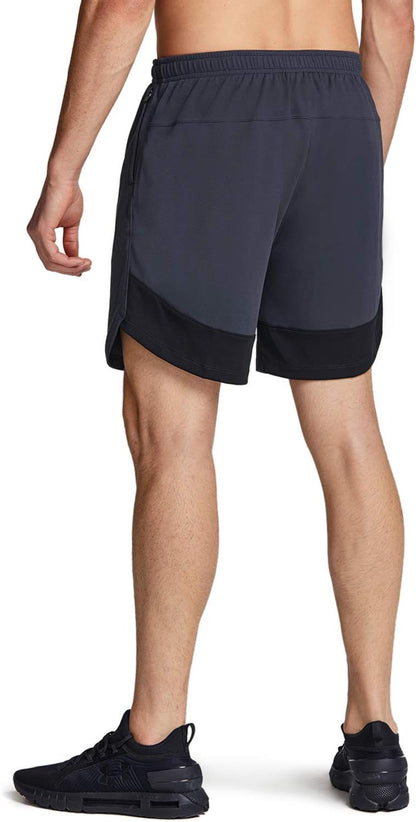 ATHLIO Men’s 1~2 Pack Athletic Shorts | Quick Dry Mesh Running & Training Shorts with Pockets