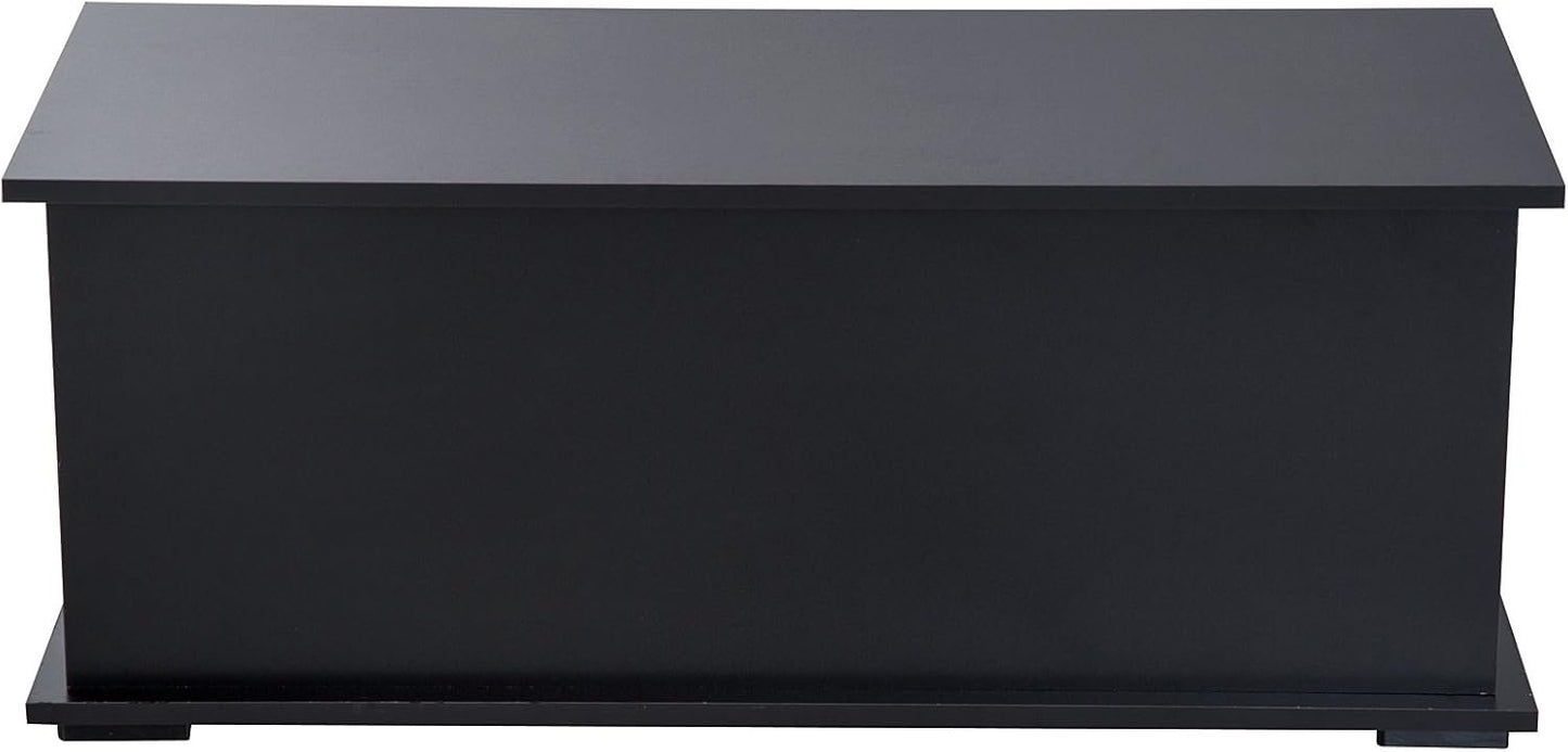 HOMCOM 39.5" Lift Top Storage Chest with 2 Safety Hinges, Storage Box Organizer with Flip-Top Lid, Entryway Storage Bench, Black