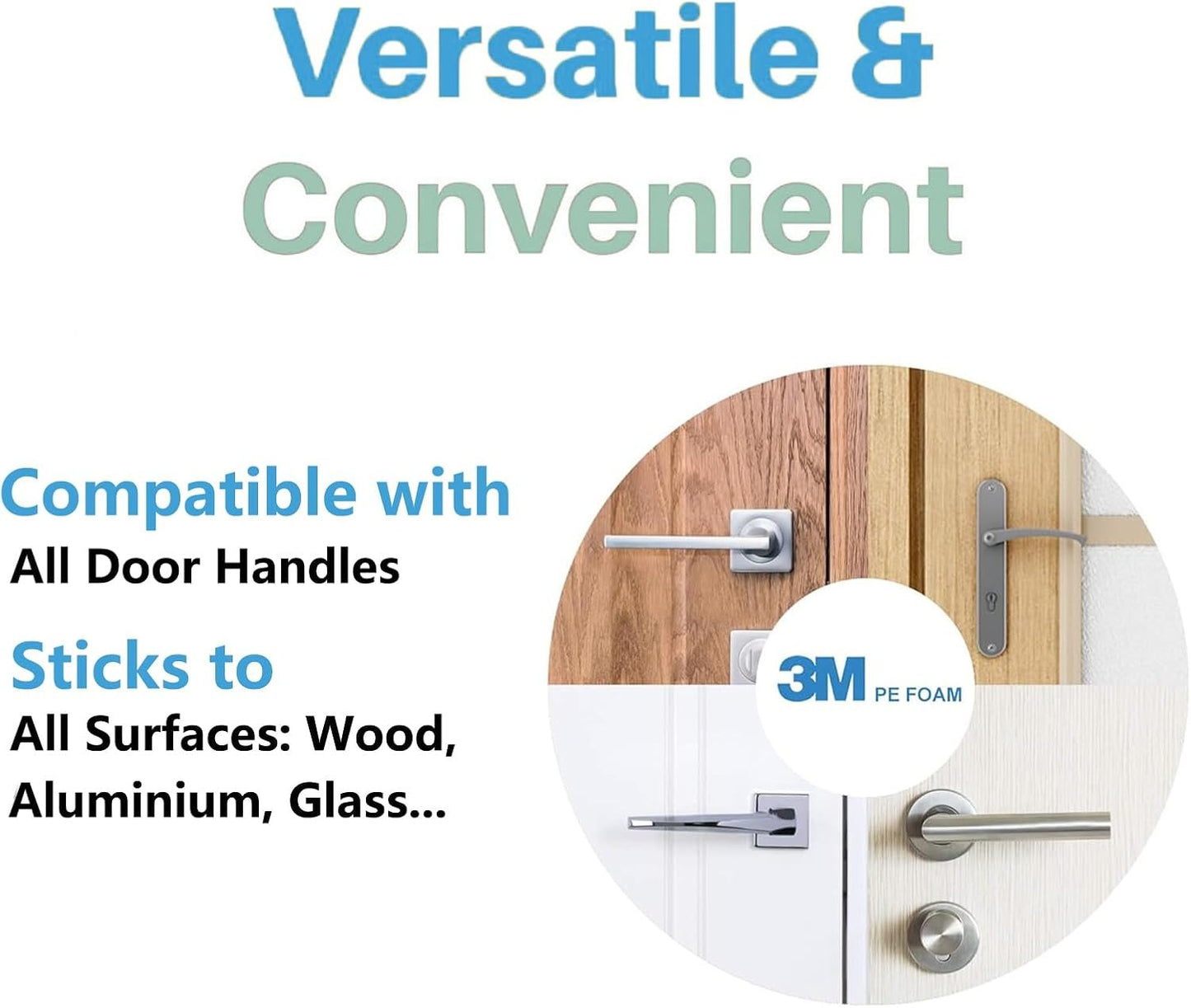 Leyatry Child Safety Locks for Doors. Baby Proof Door Handle Lever, Toddler Lever Locks,3M Adhesive no Tools Need or Drill (White, 4 Pack)