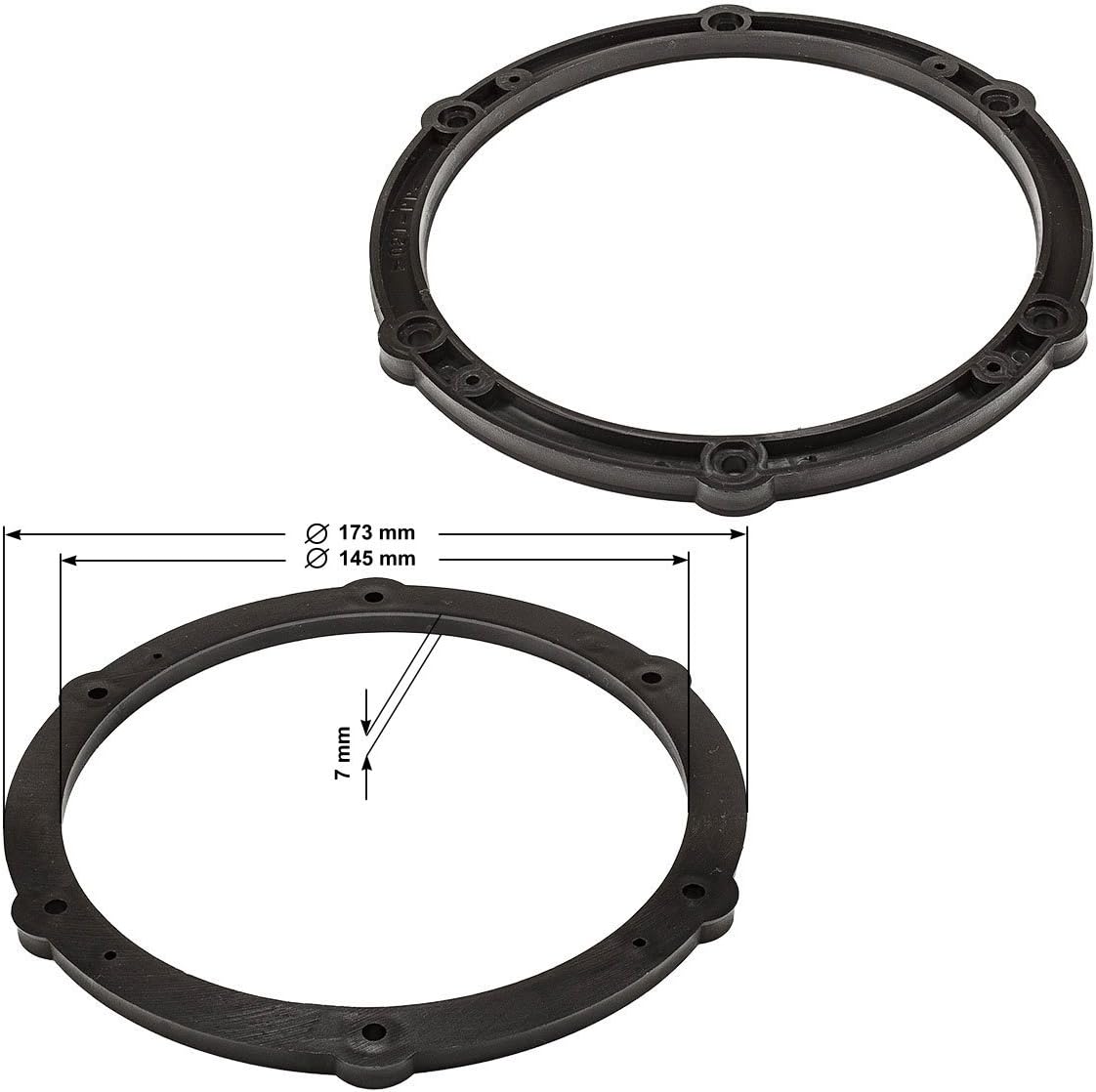 tomzz Audio 2808-013 Speaker Ring Adaptor Compatible with Citroen C1 C4 Jumpy Peugeot 107 208 308 Toyota Aygo ProAce Opel Vivaro 165mm