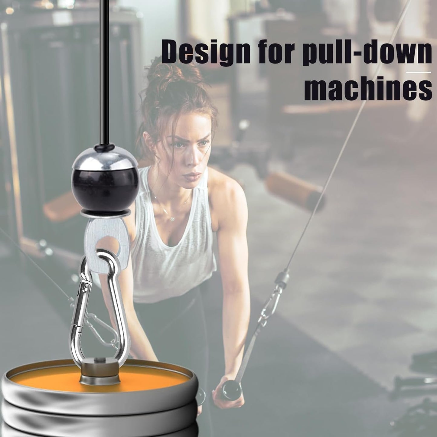 196in Fitness Pulley Cable, Adjustable Home Gym Replacement Cables Pulley System Gym Heavy Duty Fitness Steel Wire Rope 5mm Thick for Pulley Machine Accessories Home Gym