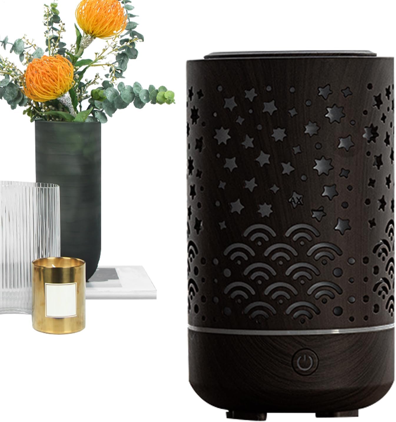 Zetqhuu Air Diffuser | Small Aroma Humidifier | Quiet Ultrasonic 4-in-1 Aroma Diffuser for Bedroom, Hotel, Kitchen, Living Room, Workplace
