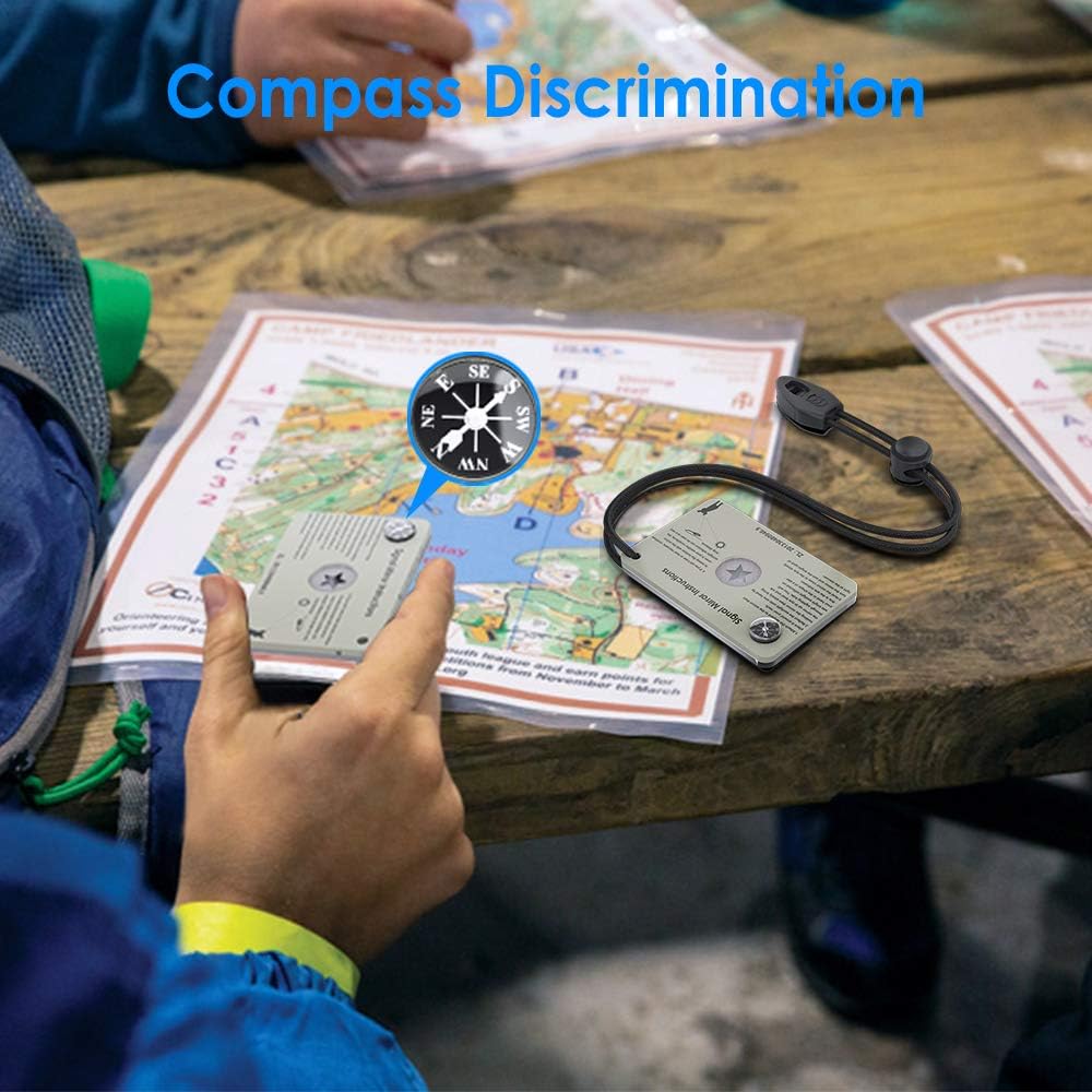 Luca Elf Aid Signal Mirror Survival Military Grade Emergency Mirror Signaling Mirror,Outdoor PFD Rescue Signal Mirror and Whistle,Hiking Mirror and Compass