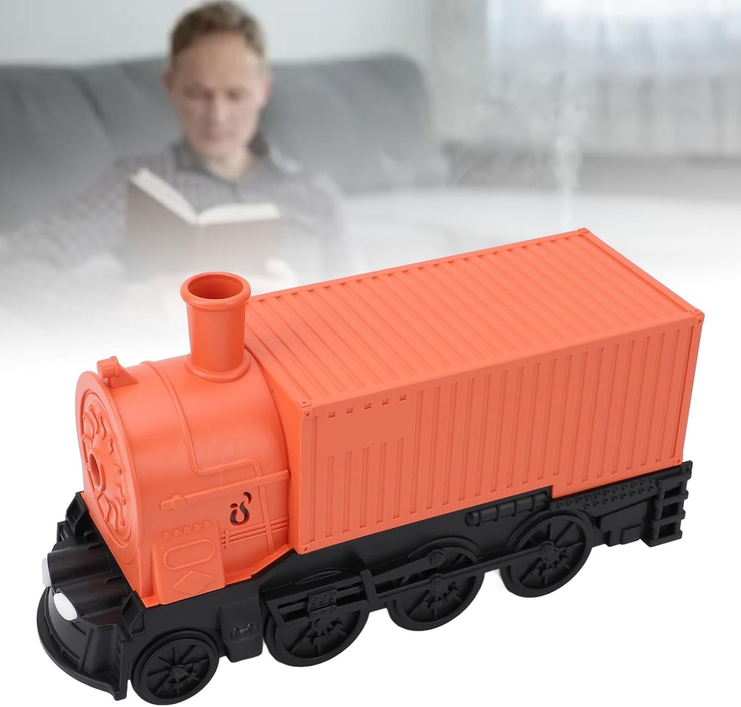 USB Essential Oil Diffuser, Train Shape Air Humidifier with Remote Control, 7 Colour Lights for Home Office Room, Fun and Delightful Decor, Aromatic Atmosphere, Moisturized Air