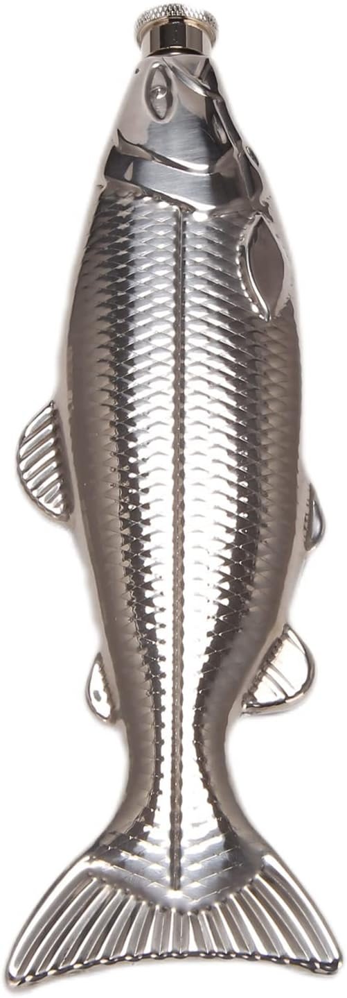 Veumoie 1 Set Fish-Shape Hip Flask 5Oz Bottle Mini Pocket Flask Stainless Steel Drinkware for Outdoor