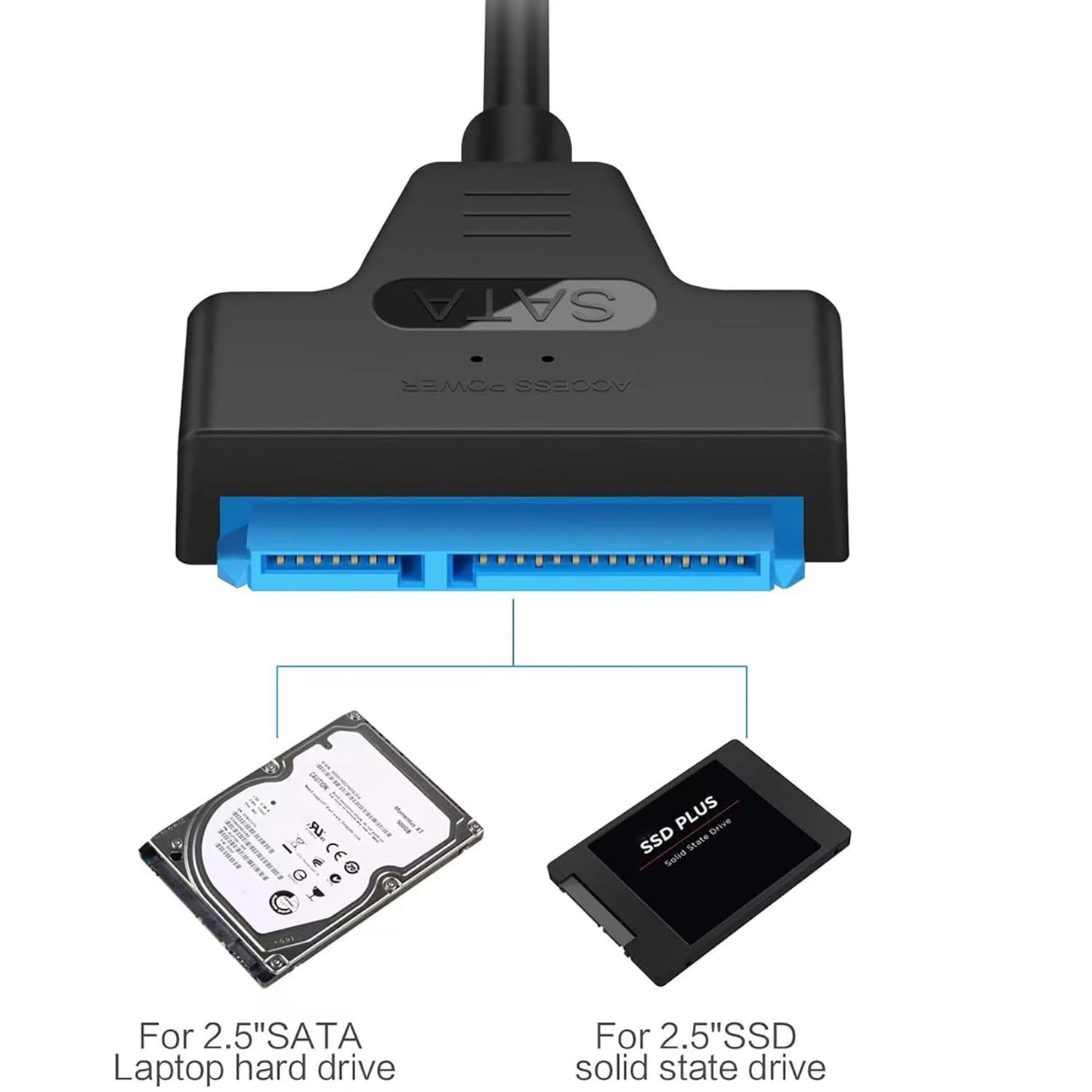Tunghey SATA to USB 3.0 Adapter Cable for 2.5 inch Hard Drive HDD/SSD Data Transfer, External Hard Drive Converter Support UASP (USB3.0)