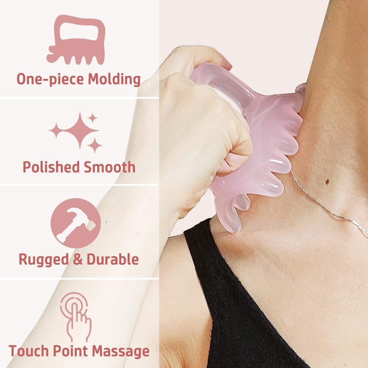 BIG SIZE Fascia Cellulite Massage Tool, Trigger Points Myofascial Release Tool for Neck, Shoulder, Back, Resin Body Massager Tension Relief Back (Pink)