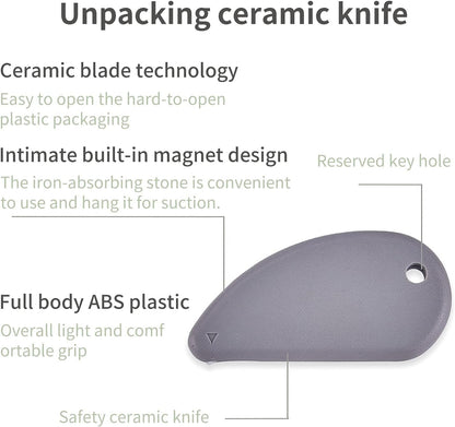 Ceramic Safety Cutter, 3 Pieces Portable Box Opener With Keychain Hole - Letter and Photo Cutting Tool for Scrapbooking and Plastic Package