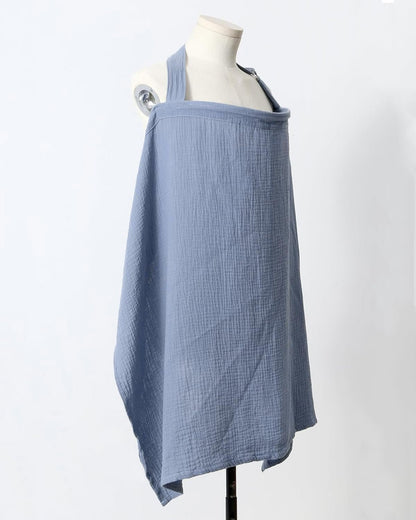 Baby Breastfeeding Cover, Muslin Nursing Cover With Rigid Hoop - Breathable Privacy Apron for Mothers, 360Â° Full Coverage (Blue)