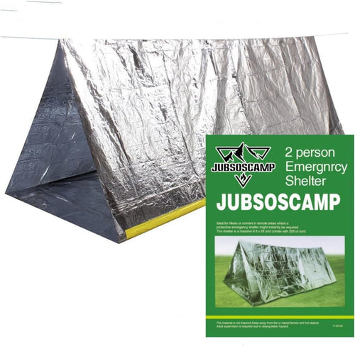 JUBSOSCAMP 1 PCS Emergency Tent, Polyester Film Storm Shelter Survival Shelter with Whistle Drawstring Bag for 2 Person Car Camping, Hiking&First Aid