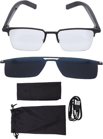 AI Translation Smart Glasses, 100+ Languages Real Time Video, BT5.3 Polarized Wearable Tech with Touch Control,AI Smart Glasses for Travel Business