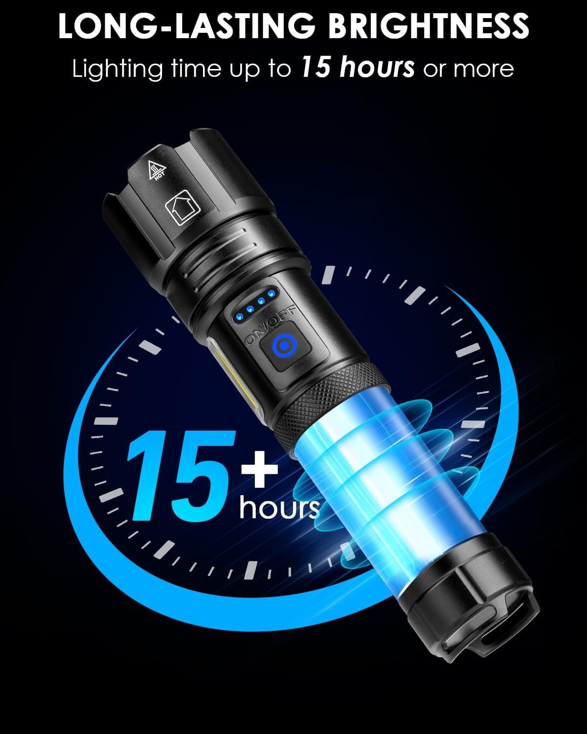 Sigoobal Flashlights High Lumens Rechargeable, 990000 Lumens Bright Flash Light, Powerful LED Flashlights, 15h Runtime, IPX7 Waterproof Flashlights for Home, Camping, 7 Modes