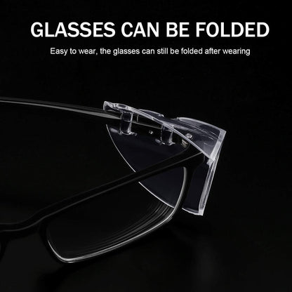 2 Pairs Safety Glasses Side Shields, Slip on Clear Side Shields for Glasses Eye Protection Lunette, Fits Small to Medium Eyeglasses clip on (2)