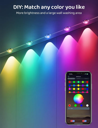 Permanent Outdoor Lights, Can DIY Smart RGB+IC eave Light, 30M with 60 LED Eaves Lights, IP67 Waterproof, for Halloween Decorations, Christmas (30M)