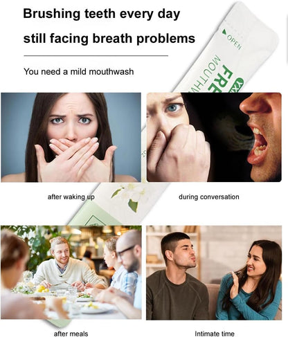 YXMGC Travel Size Mouthwash Packets – Portable, Fresh Breath Anytime, Eliminates Bad Breath, Sugar-Free, Alcohol-Free, 20 Pack ×12 ml
