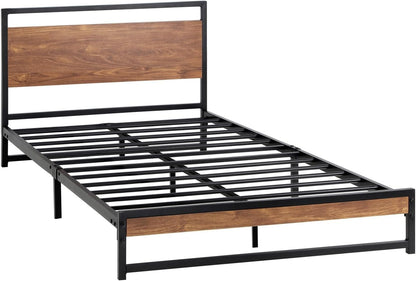 Oikiture Single Bed Frame with MDF Board and Metal Tube Bed Base Home Bedroom Furniture