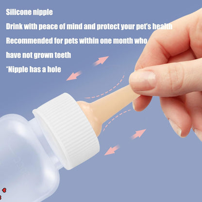 Kitten Bottle, Kitten Nursing Bottle, Feeding and Watering Supplies, Portable Pet Feeding Nipples, Puppy Milk Feeder for All Types of Puppies