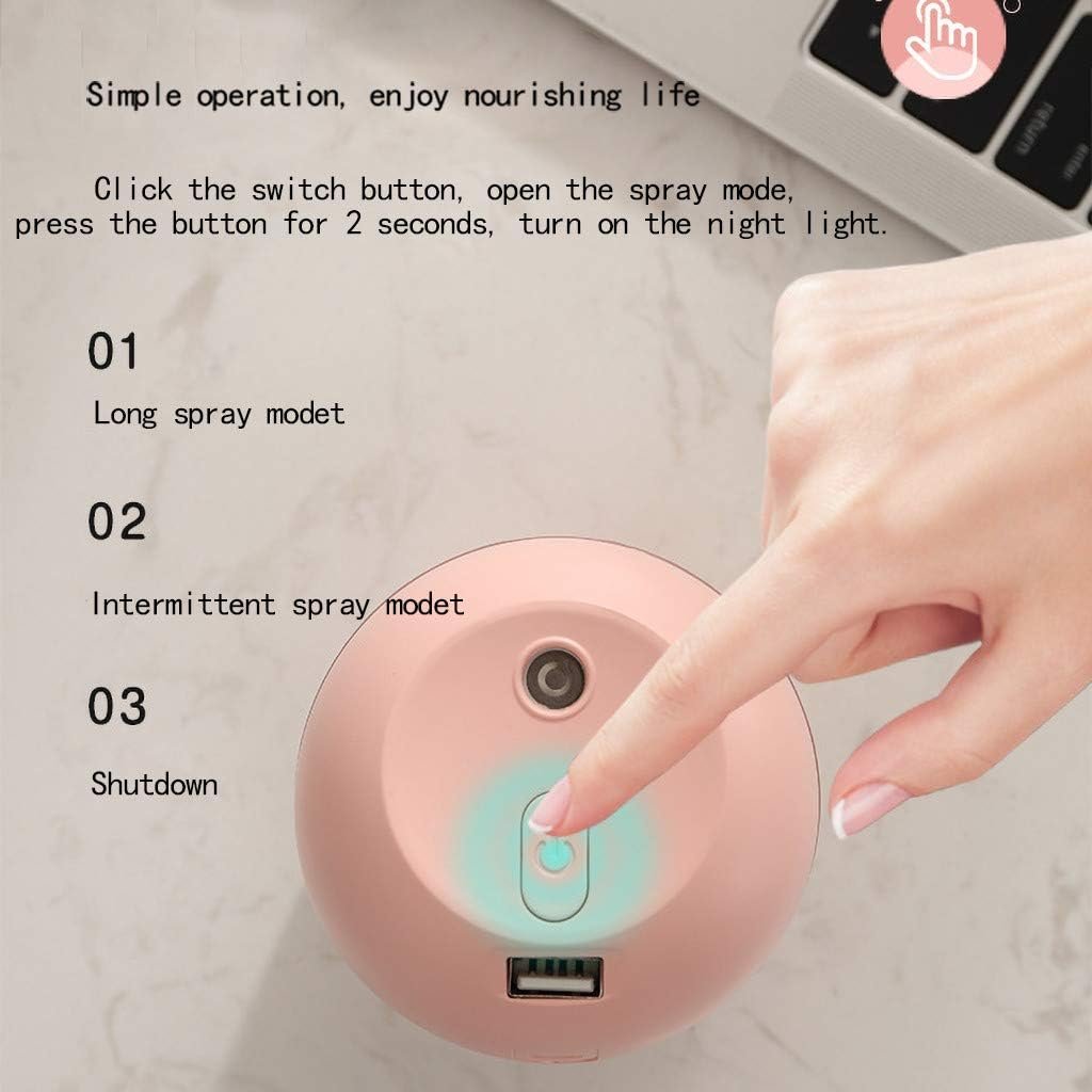 Humidifiers for Bedroom Baby,250ml Easy To Fill & Clean,Quiet Ultrasonic Mini Humidifier with 2 Mist Modes and Color Nightlight,Auto Shut-Off Travel Humidifier for Indoor Plants Nursery Home